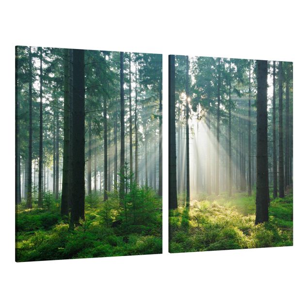 Canvas schilderijen - 2-delig  Enlightened Forest