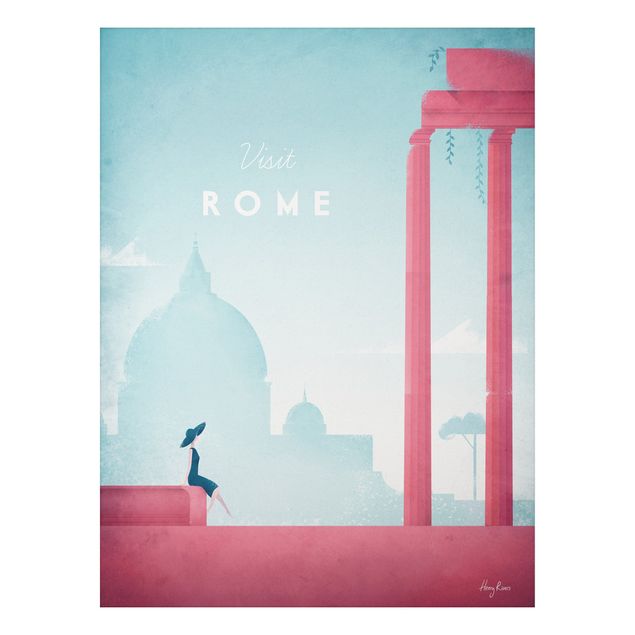 Aluminium Dibond schilderijen Travel Poster - Rome