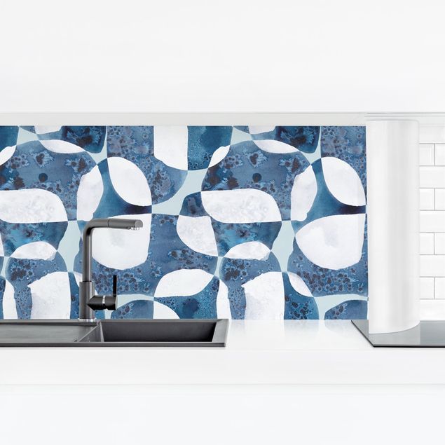 Achterwand voor keuken Living Stones Pattern In Blue
