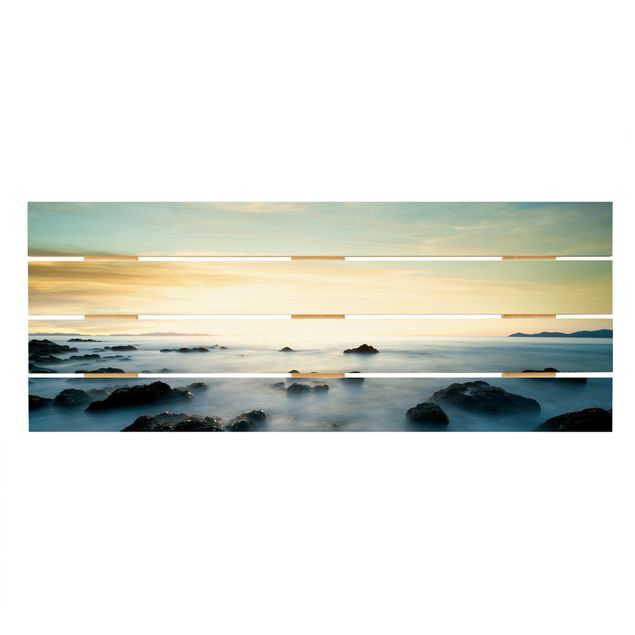 Houten schilderijen op plank Sunset Over The Ocean