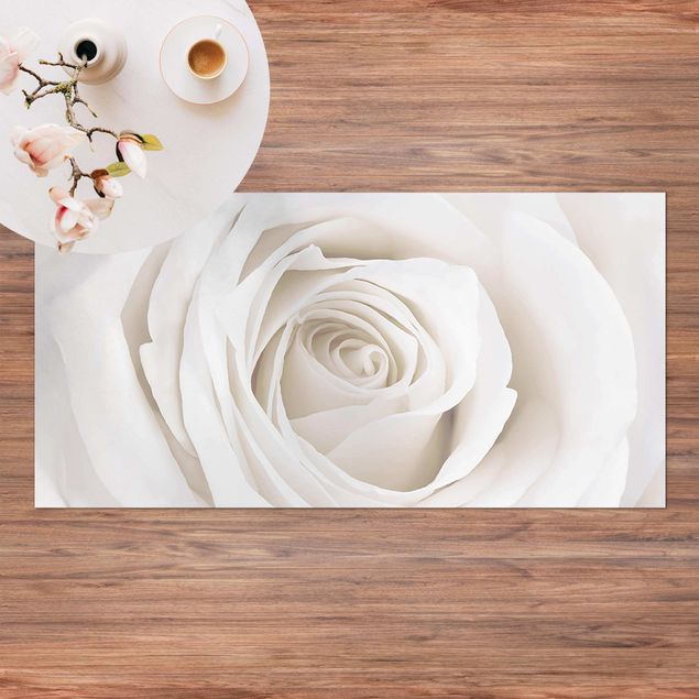 loper vloerkleed Pretty White Rose