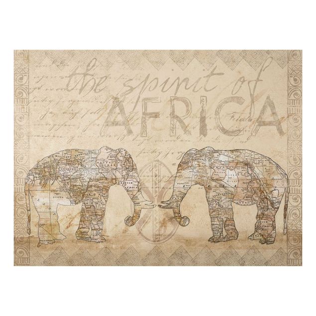 Aluminium Dibond schilderijen Vintage Collage - Spirit Of Africa