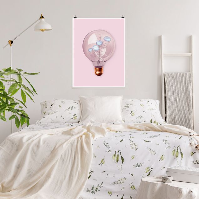 Posters Light Bulb With Jellyfish