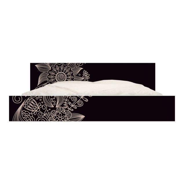Meubelfolie IKEA Malm Bed Lovely Floral Background