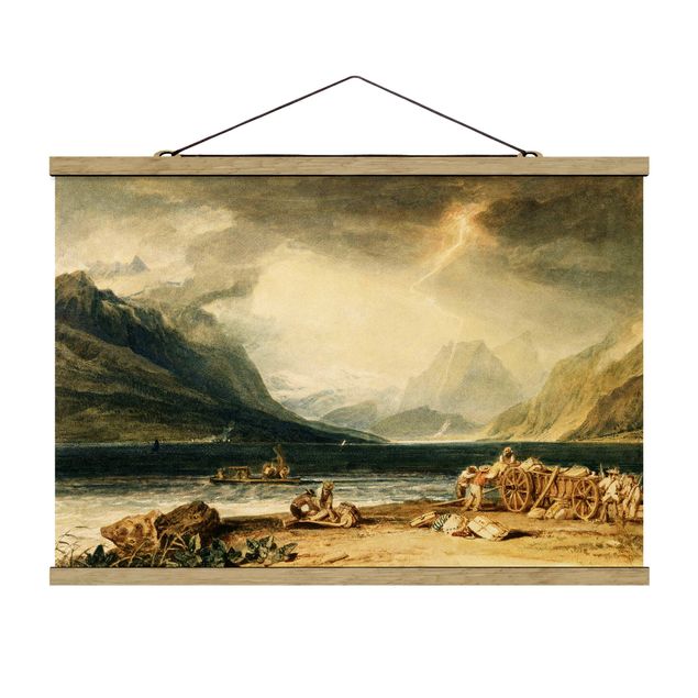 Stoffen schilderij met posterlijst William Turner - The Lake of Thun, Switzerland