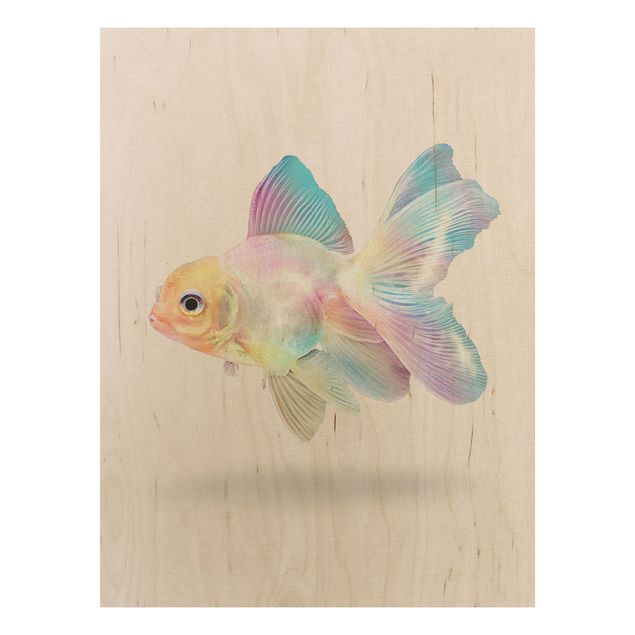 Houten schilderijen Fish In Pastel