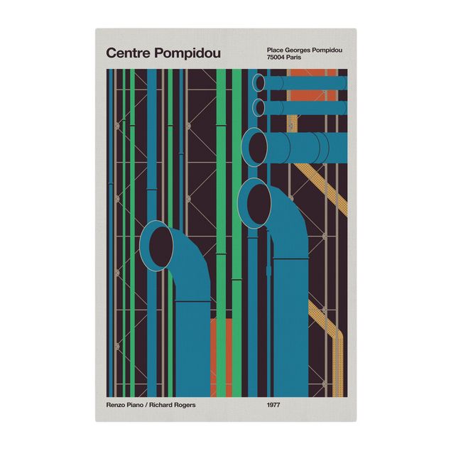 Akoestisch schilderij - Centre Pompidou - Poster