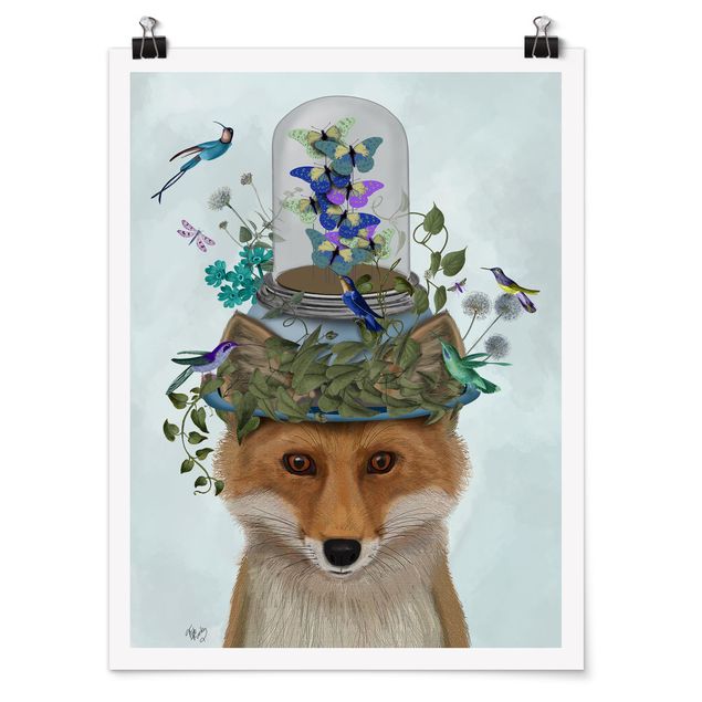 Posters Fox With Butterfly Shut