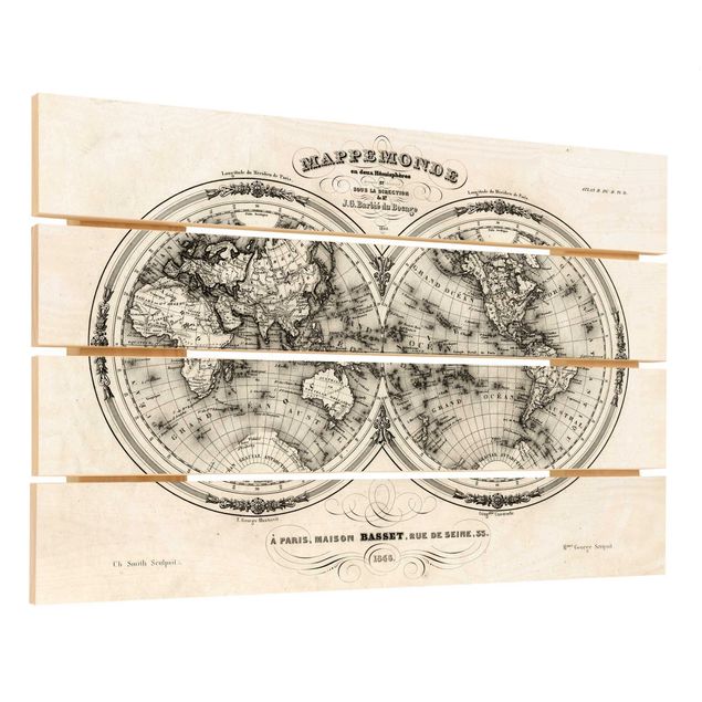 Houten schilderijen op plank World Map - French Map Of The Cap Region Of 1848
