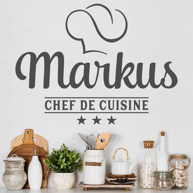 Muurstickers met eigen tekst Chef De Cuisine With Desirable Name
