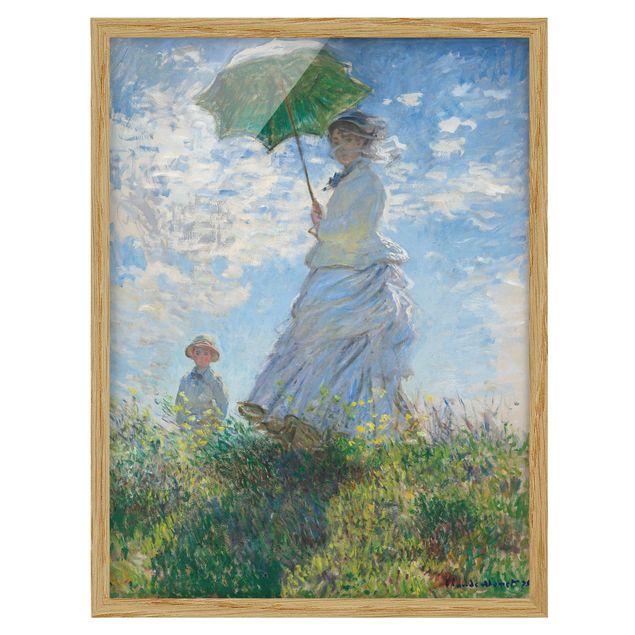 Ingelijste posters - Claude Monet - Woman with Parasol