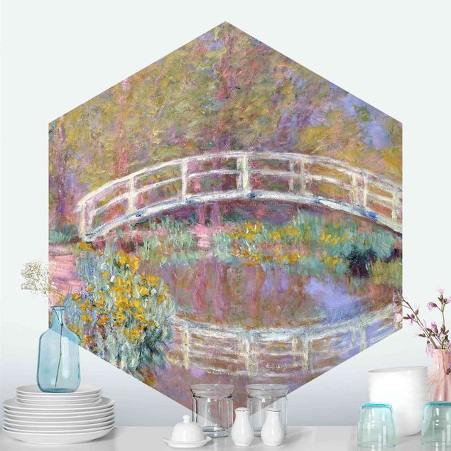 Hexagon Behang Claude Monet - Bridge Monet's Garden