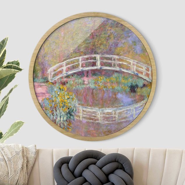 Runde Bilder mit Rahmen Claude Monet - Bridge Monet's Garden