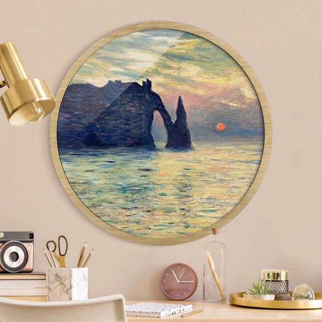 Rond schilderijen Claude Monet - Roccia al tramonto