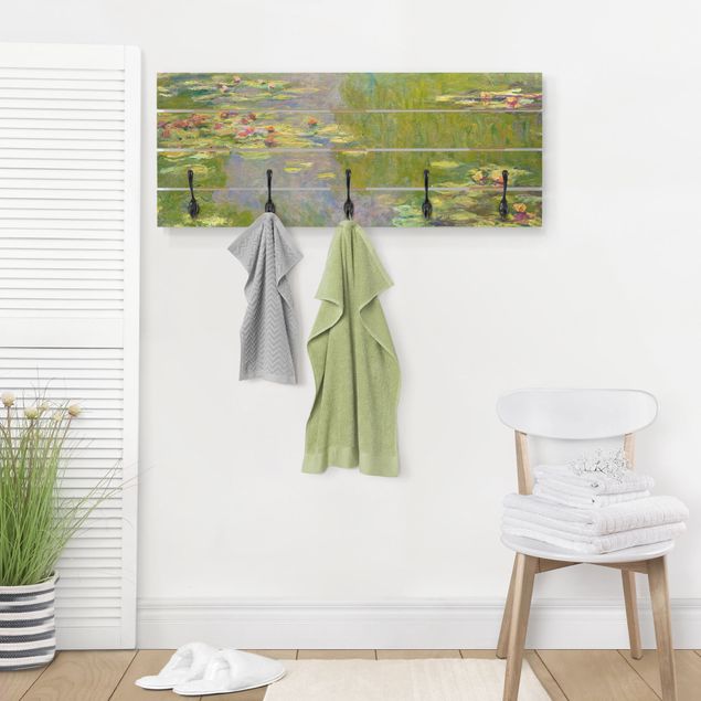 Wandkapstokken houten pallet Claude Monet - Green Waterlilies