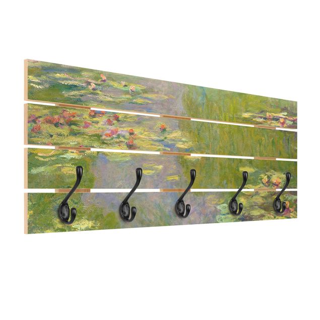 Wandkapstokken houten pallet Claude Monet - Green Waterlilies
