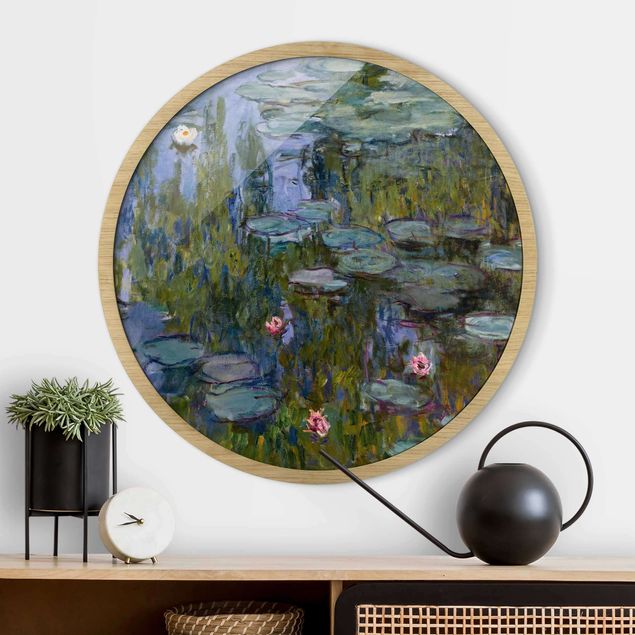 Gerahmte Bilder Rund Claude Monet - Water Lilies (Nympheas)