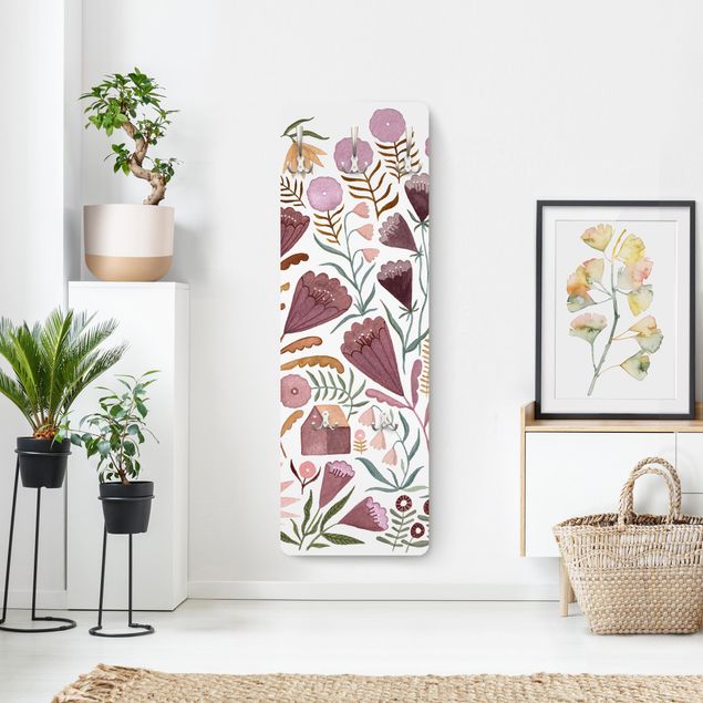 Wandkapstokken houten paneel - Claudia Voglhuber - Sea Of Flowers