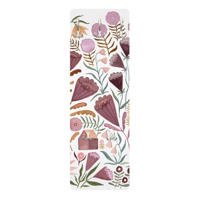 Wandkapstokken houten paneel - Claudia Voglhuber - Sea Of Flowers