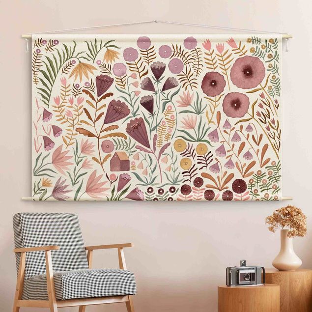 muur tapijt Claudia Voglhuber - Sea Of Flowers