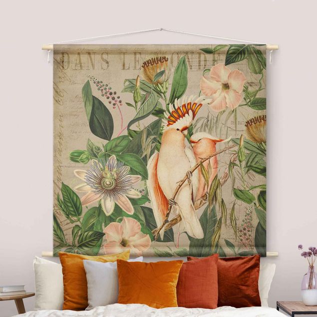 Wandkleed xxl Colonial Style Collage - Galah