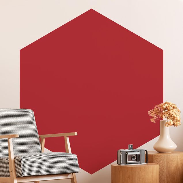 Hexagon Behang Colour Carmin