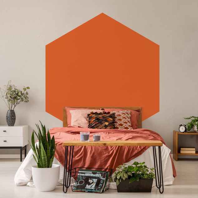 Hexagon Behang Colour Orange