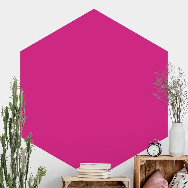 Hexagon Behang Colour Pink