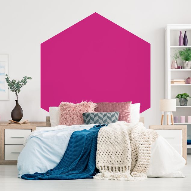 Hexagon Behang Colour Pink