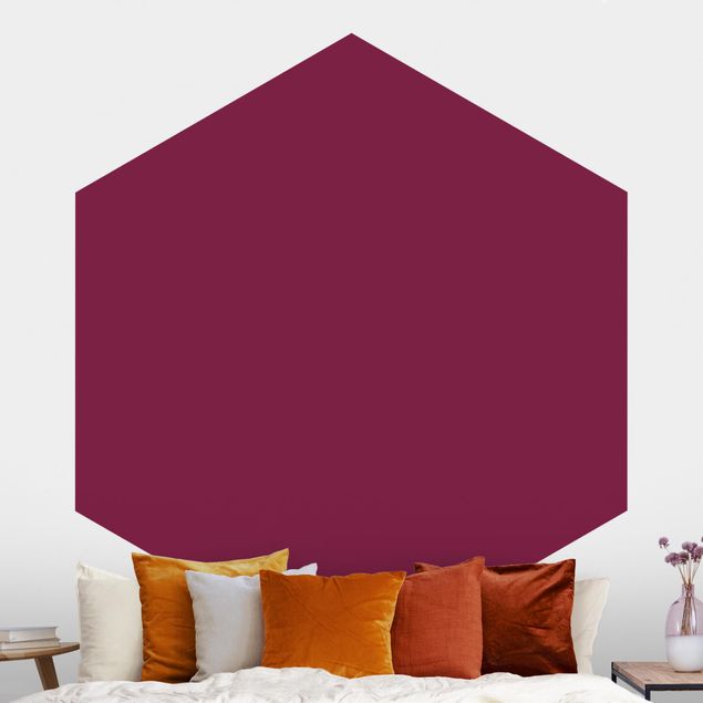Hexagon Behang Colour Wine Red