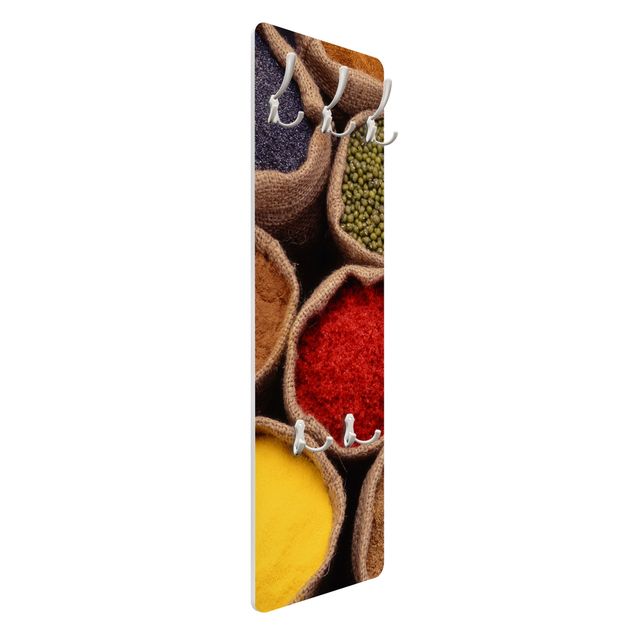 Wandkapstokken houten paneel Colourful Spices
