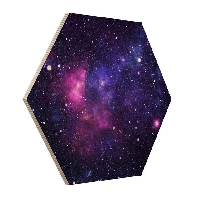 Hexagons houten schilderijen Galaxy