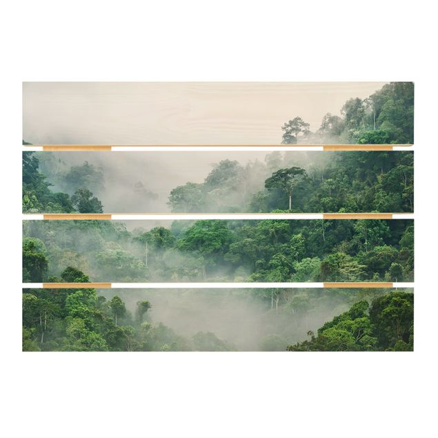 Houten schilderijen op plank Jungle In The Fog