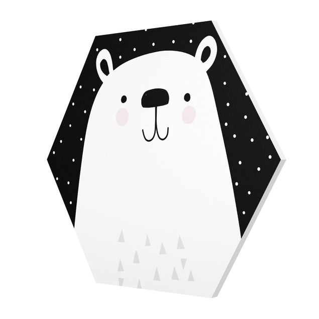 Hexagons Forex schilderijen Zoo With Patterns - Polar Bear