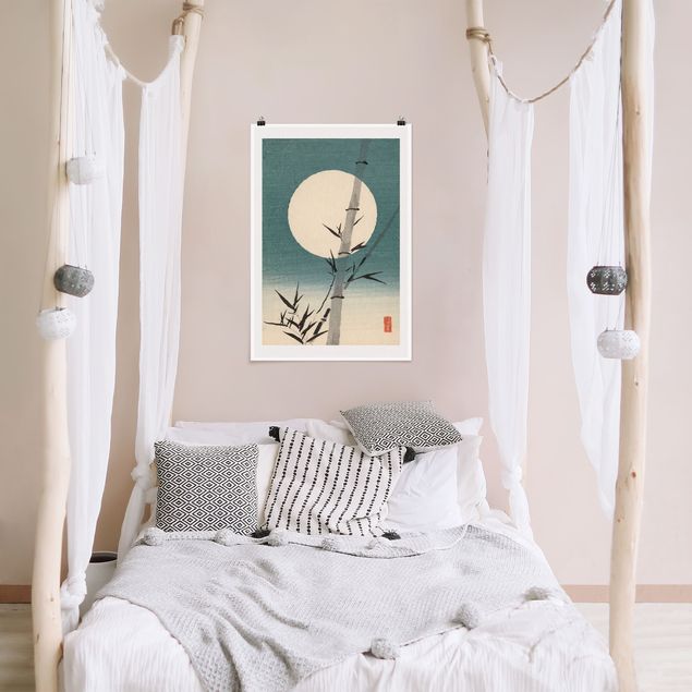 Posters Japanese Drawing Bamboo And Moon