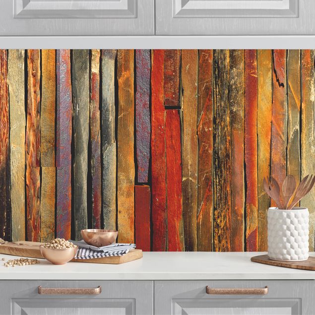 Achterwand voor keuken patroon Stack of Planks