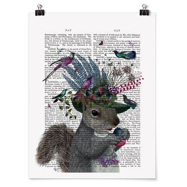 Posters Fowler - Squirrel With Acorns
