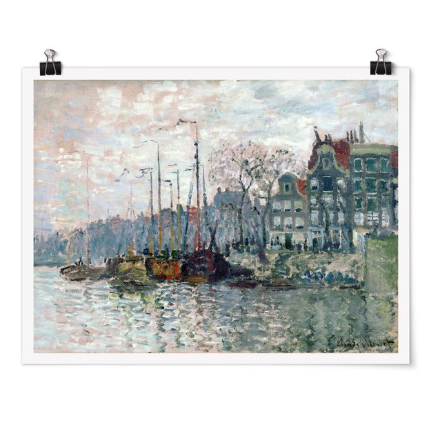 Posters Claude Monet - View Of The Prins Hendrikkade And The Kromme Waal In Amsterdam