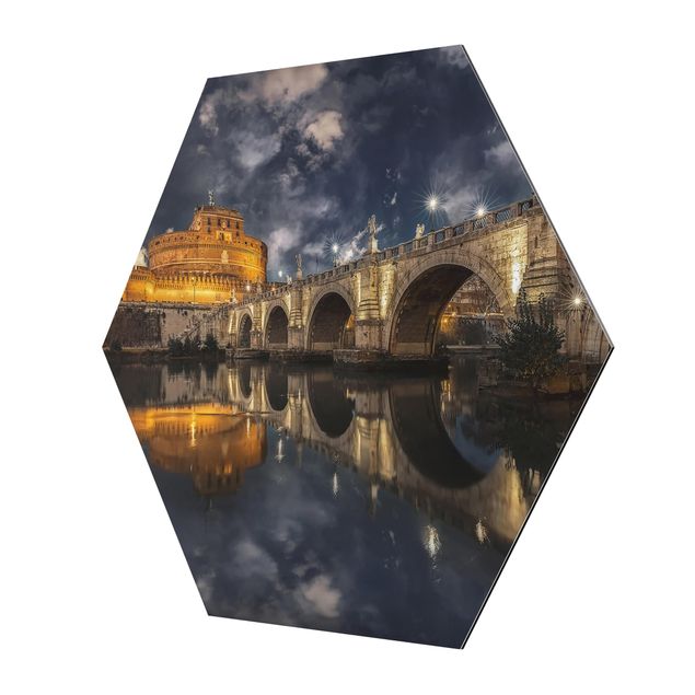 Hexagons Aluminium Dibond schilderijen Ponte Sant'Angelo In Rome