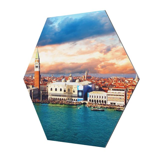 Hexagons Aluminium Dibond schilderijen Venezia Eve