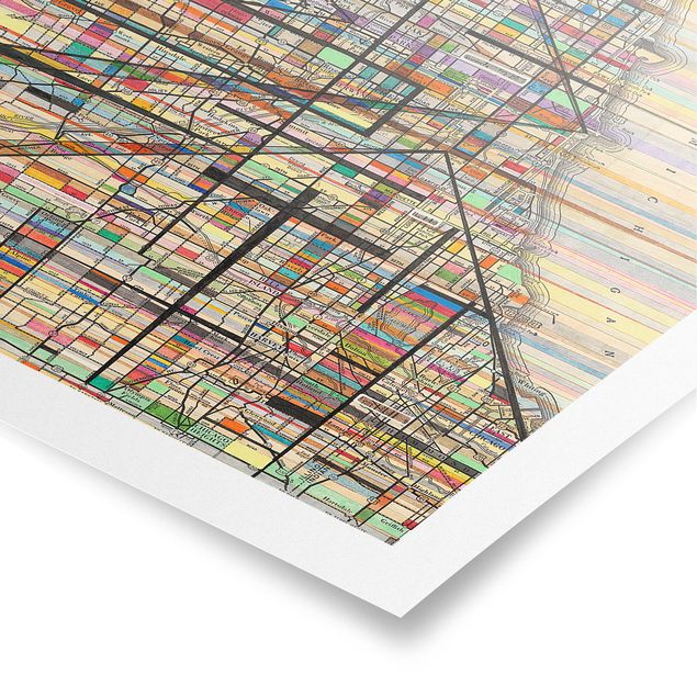 Posters Modern Map Of Chicago