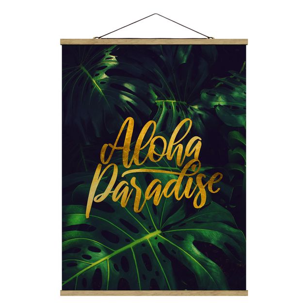 Stoffen schilderij met posterlijst Jungle - Aloha Paradise