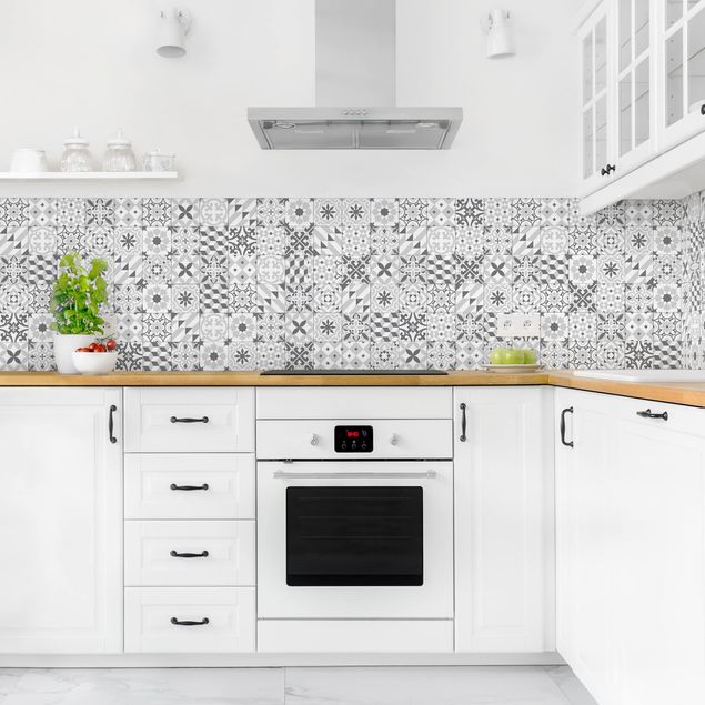 Achterwand voor keuken tegelmotief Geometrical Tile Mix Grey