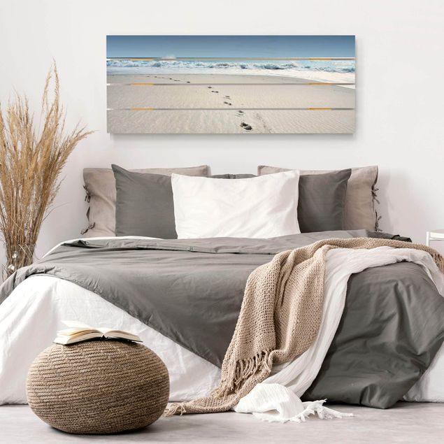 Houten schilderijen op plank Traces In The Sand