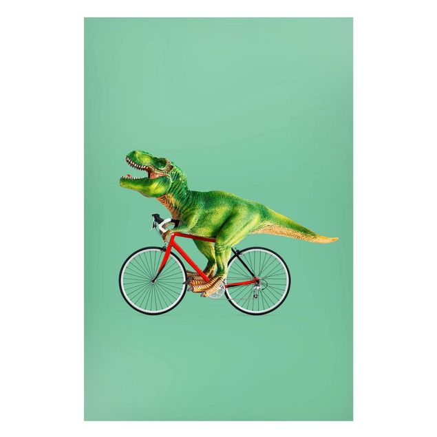 Magneetborden Dinosaur With Bicycle