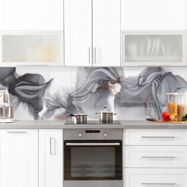 Achterwand voor keuken Black Medusa With Coppery Shimmer