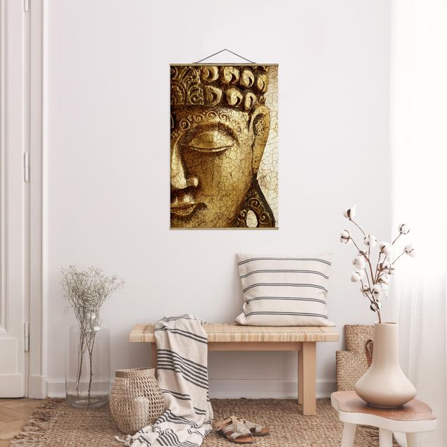 Stoffen schilderij met posterlijst Vintage Buddha