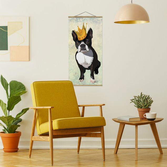 Stoffen schilderij met posterlijst Animal Portrait - Terrier King