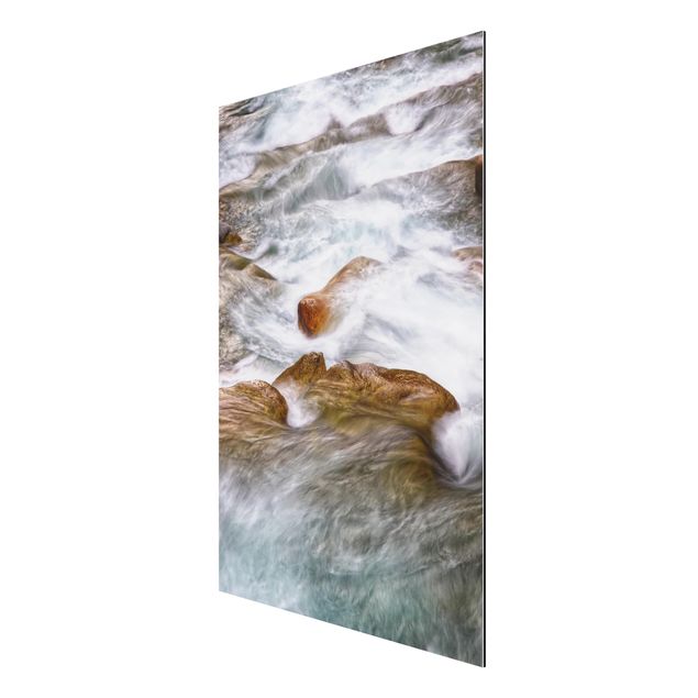 Aluminium Dibond schilderijen The Icy Mountain Stream