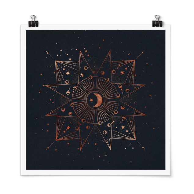 Posters Astrology Moon Magic Blue Gold